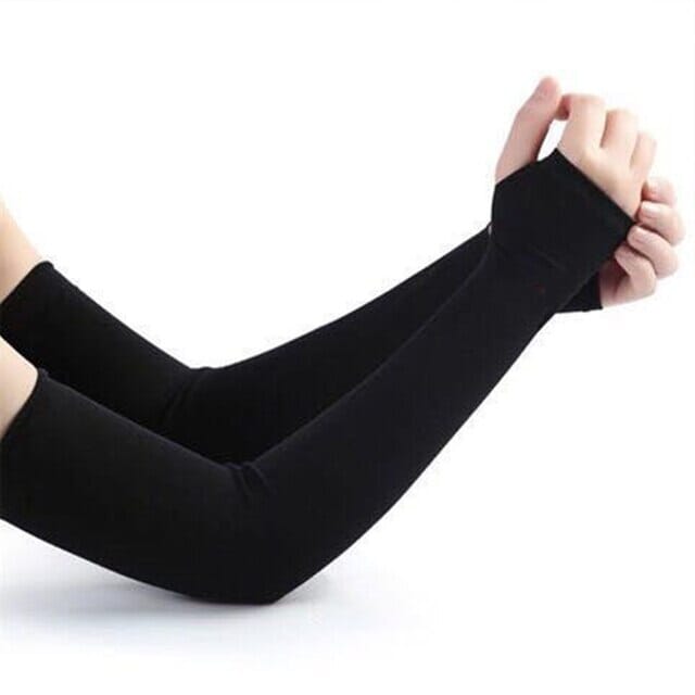 6-Pairs: Ice Silk UV Protection Arm Sleeves Sports & Outdoors Black - DailySale