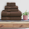 6-Piece: 100% Organic Cotton Bath Towel Set Bath Chocolate - DailySale