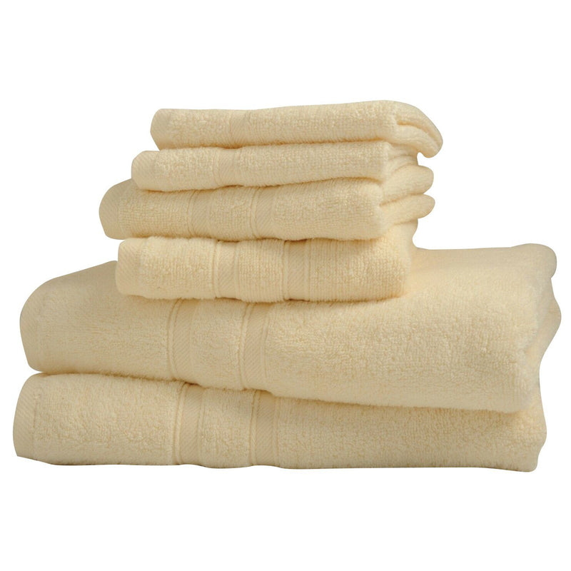 6-Piece: Bibb Home Zero Twist Egyptian Cotton Towel Set Bath Ivory - DailySale
