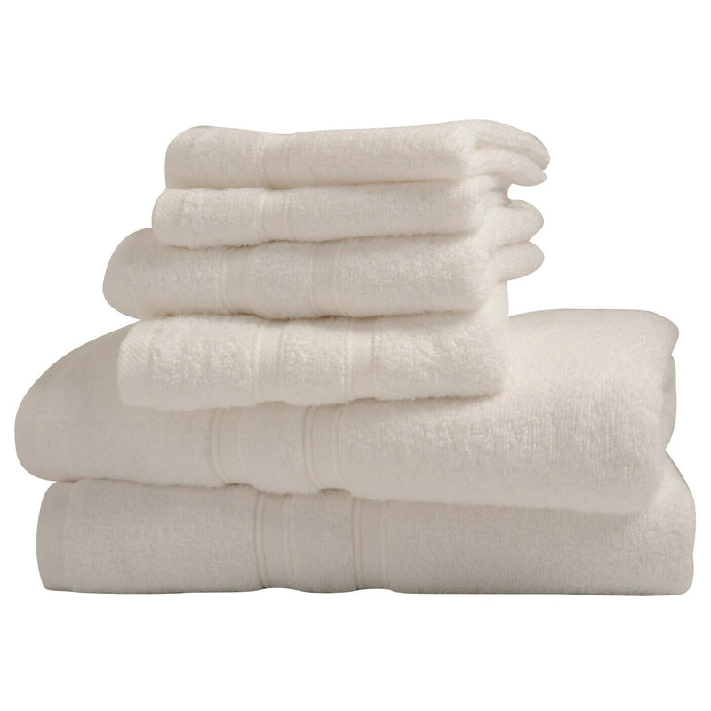 6-Piece: Bibb Home Zero Twist Egyptian Cotton Towel Set Bath White - DailySale