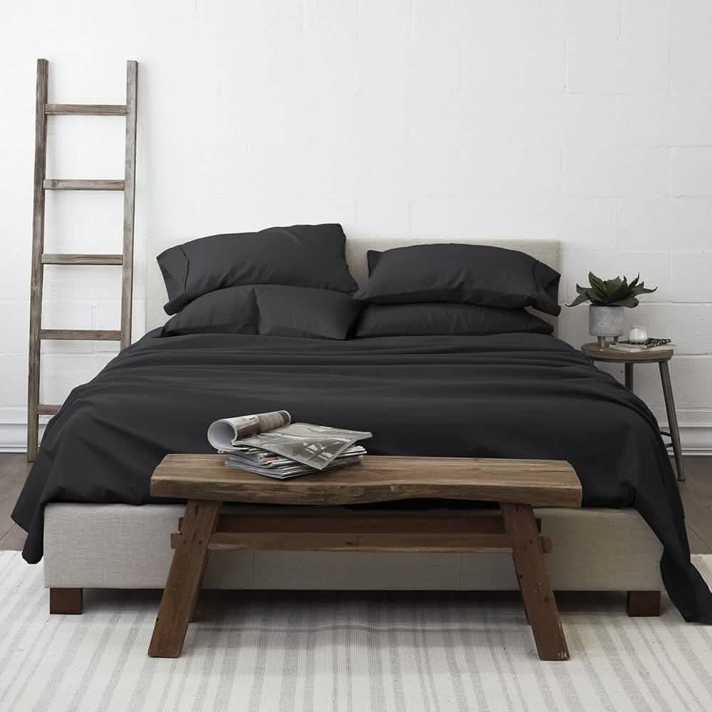 6-Piece: Essential Sheet Set Bedding Twin Black - DailySale