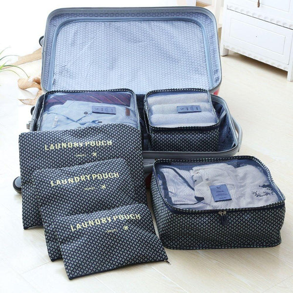 6-Piece Luggage Organizer - Assorted Colors Handbags & Wallets Black - DailySale