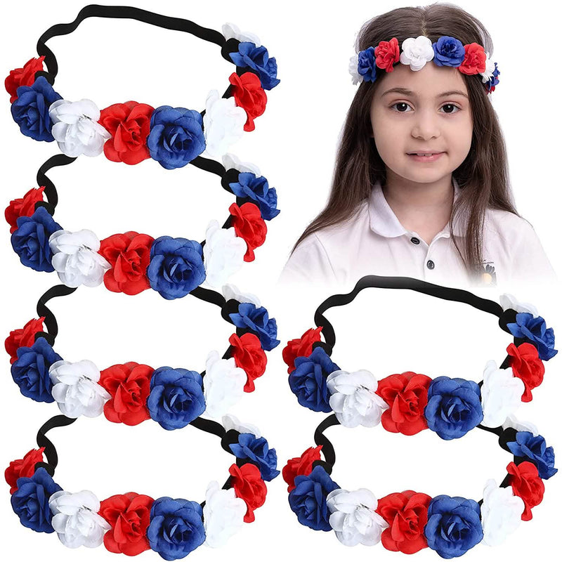 6-Piece: Patriotic Flower Headbands Holiday Decor & Apparel - DailySale