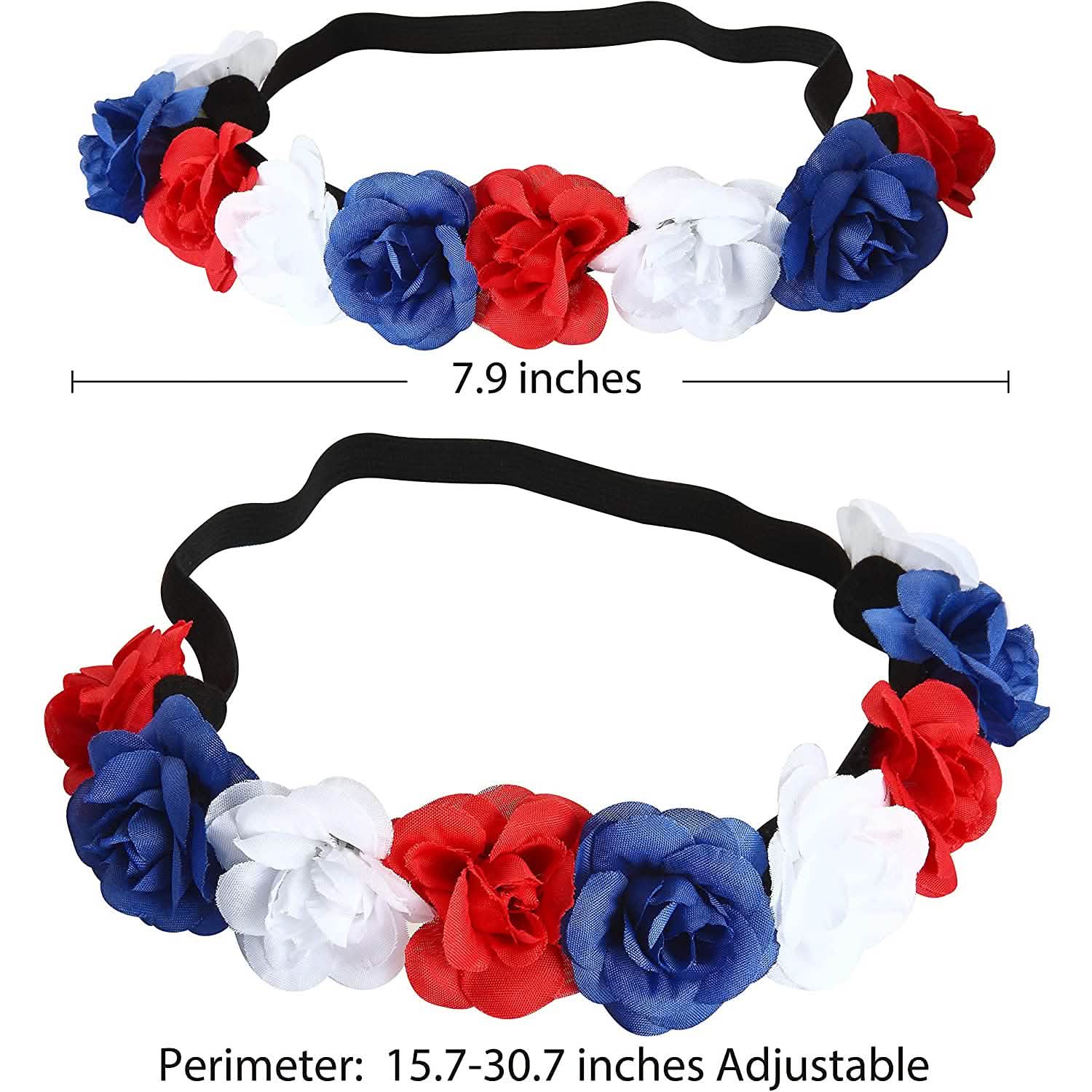 6-Piece: Patriotic Flower Headbands Holiday Decor & Apparel - DailySale