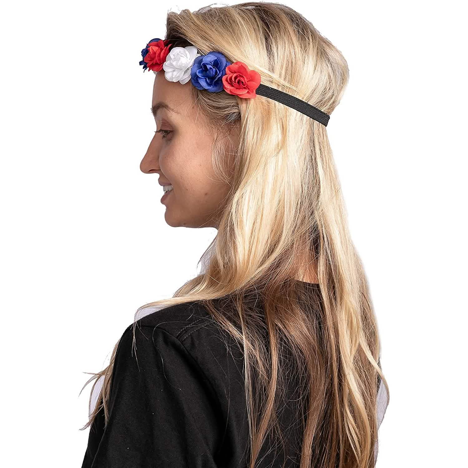 6-Piece: Patriotic Flower Headbands Holiday Decor & Apparel - DailySale