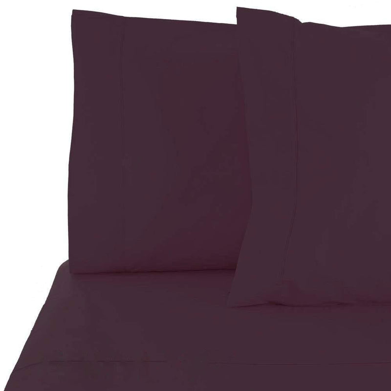 Closeup view of a 6-Piece Set of Egyptian Comfort 1600 Count Deep Pocket Bed Sheets in eggplant