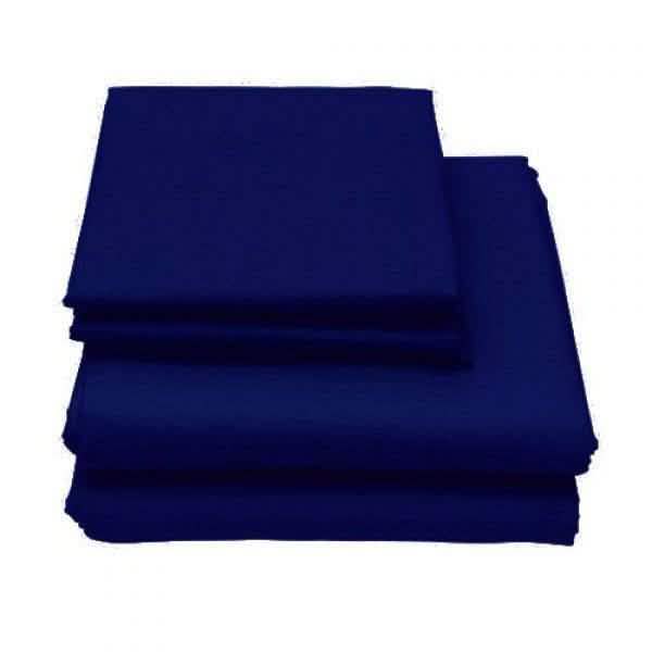 Folded twin-size 6-Piece Set of Egyptian Comfort 1600 Count Deep Pocket Bed Sheets in color navy