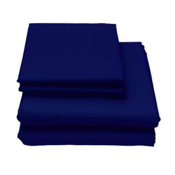 Folded twin-size 6-Piece Set of Egyptian Comfort 1600 Count Deep Pocket Bed Sheets in color navy