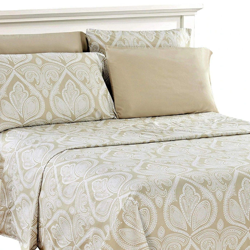 6-Piece Set: Paisley Bed Sheets - Assorted Sizes Linen & Bedding Twin Ivory - DailySale