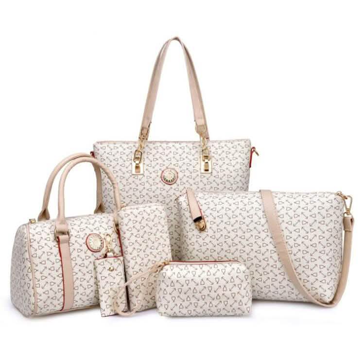 6-Piece Set: Women's Shoulder Bags Luxury Totes Bags & Travel Beige - DailySale