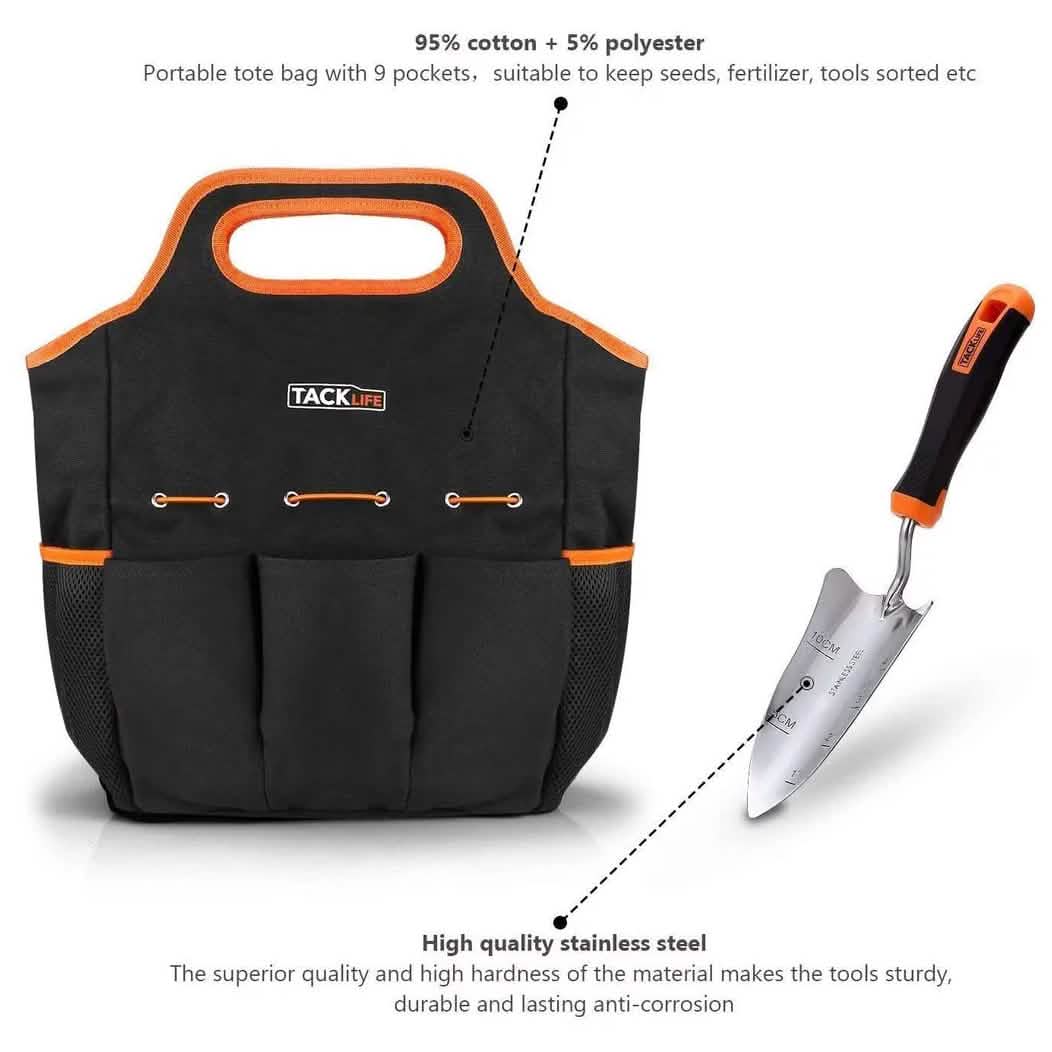 6-Piece: Tacklife Stainless Steel Heavy Duty Garden Tools Set Garden & Patio - DailySale