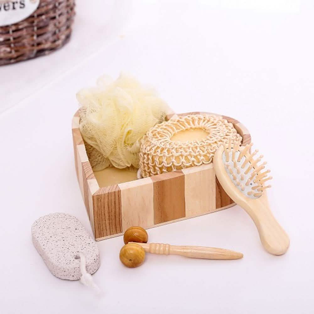 6-Piece: Wooden Bath Gift Set Bath - DailySale