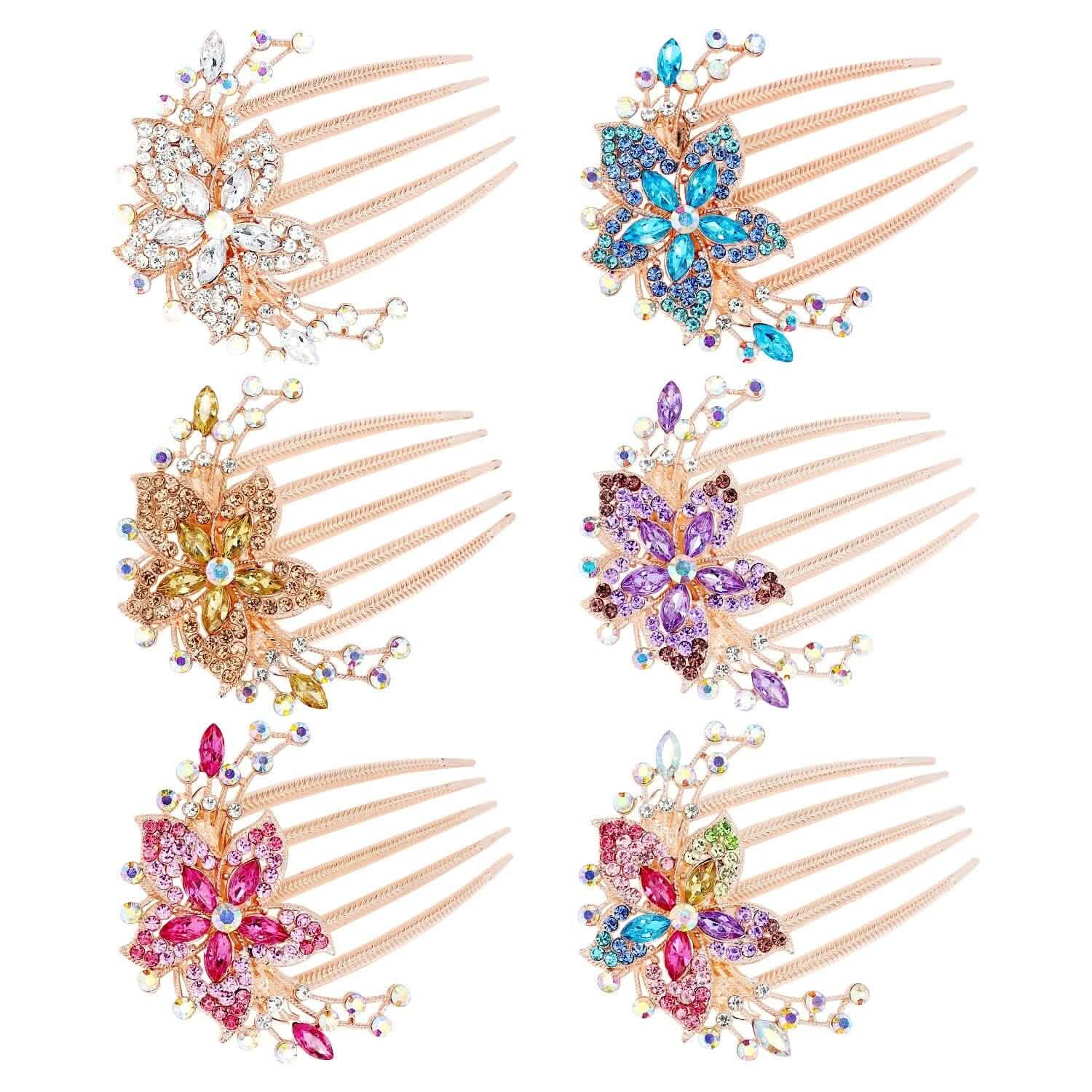 6-Pieces: Rhinestone Encrusted Hairpin Barrette Accessory Beauty & Personal Care - DailySale