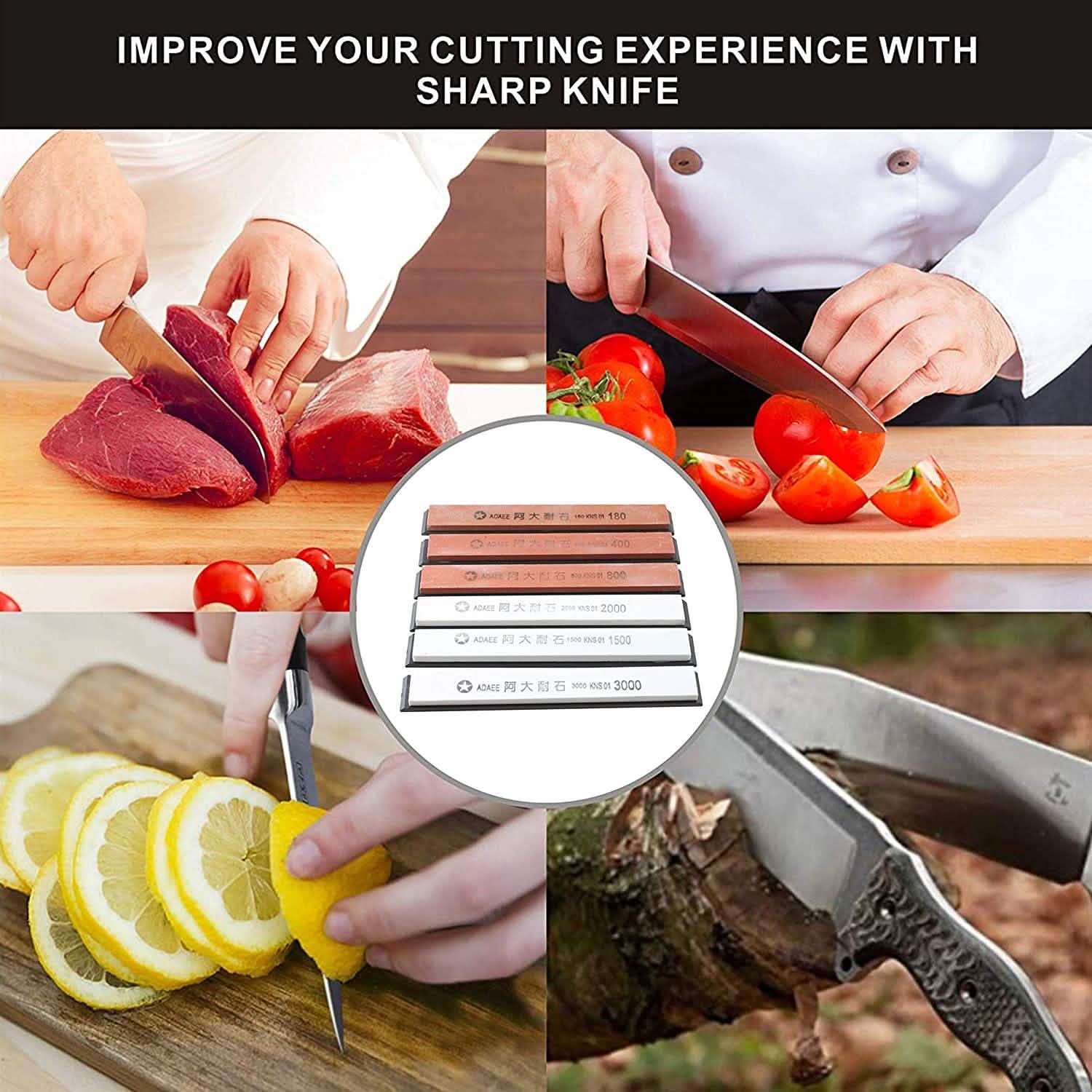 6-Pieces: Sharpening Stones Set Kitchen Knife Sharpener Kitchen & Dining - DailySale