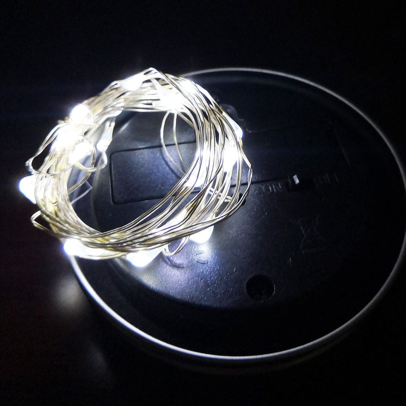 6-Pieces: Solar Powered Mason Jar Lid Lights 20 LEDs String & Fairy Lights Cool White - DailySale