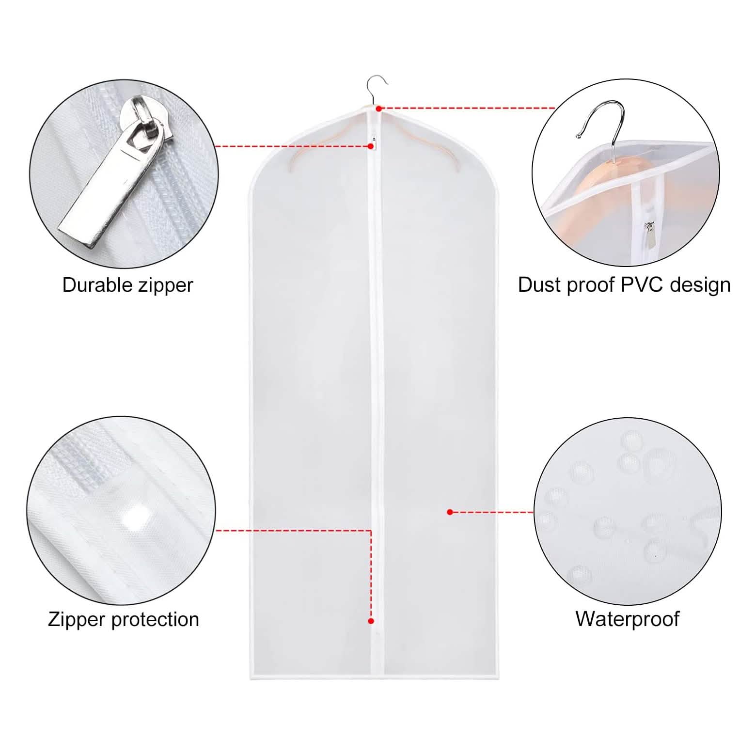 6-Pieces: Zilink Clear Garment Bag Dress Bags Closet & Storage - DailySale
