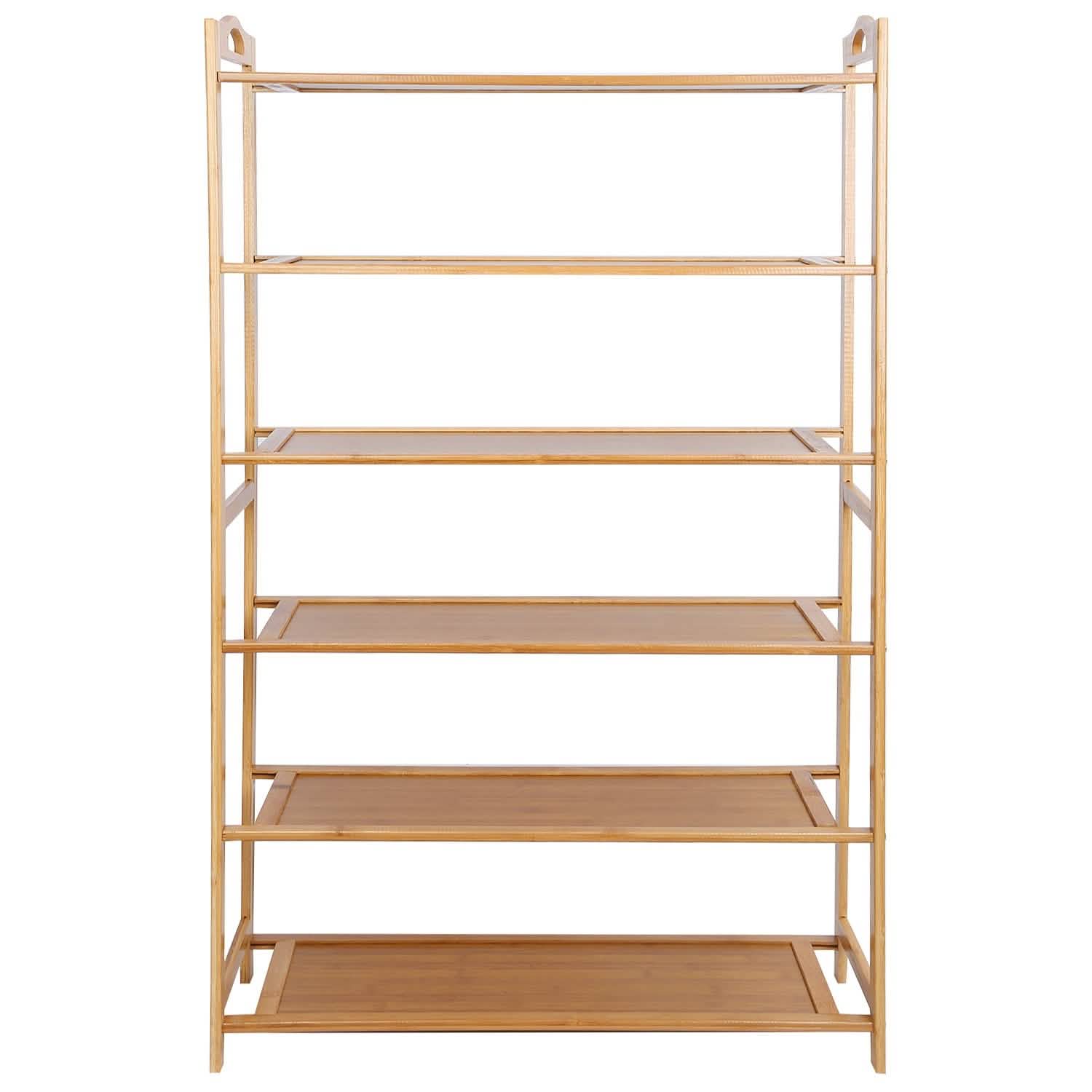 6 Tier Bamboo Shoe Rack Organizer Closet & Storage - DailySale