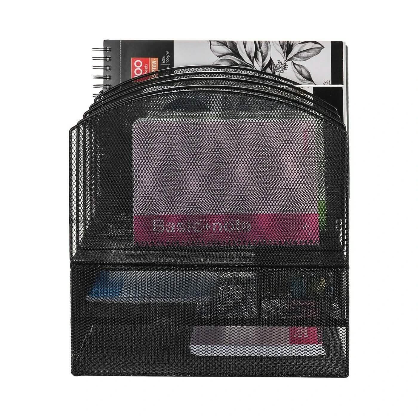 6 Trays 2 Tier Mesh Desk File Sorter Organizer Office Document Holder with Drawer Everything Else - DailySale