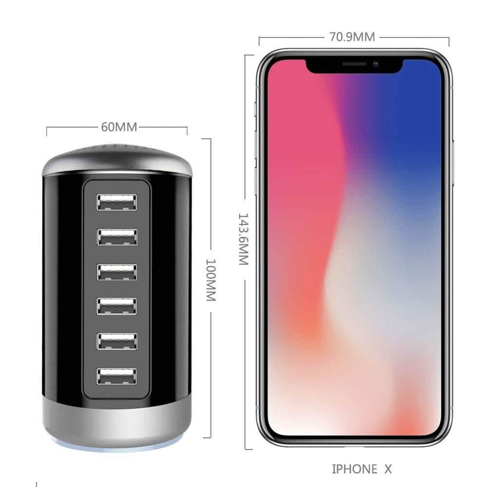 6 USB Port 30W Smart Charging Tower - Assorted Colors Gadgets & Accessories - DailySale