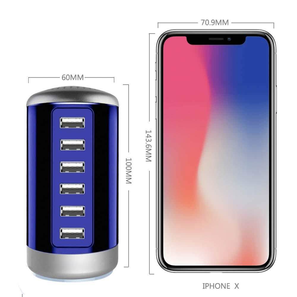 6 USB Port 30W Smart Charging Tower - Assorted Colors Gadgets & Accessories - DailySale