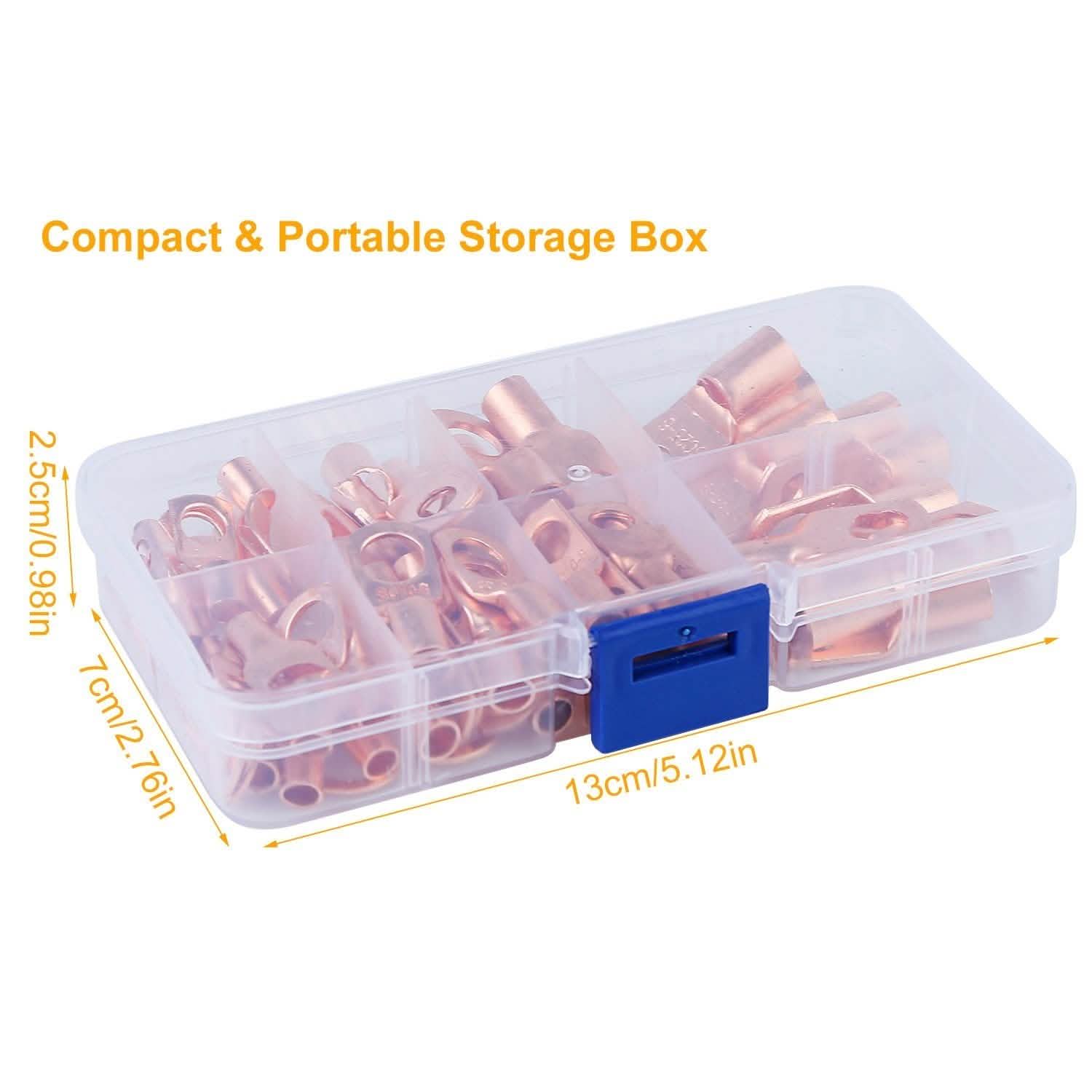 60-Piece: Battery Bare Copper Ring Lug Terminals Household Batteries & Electrical - DailySale