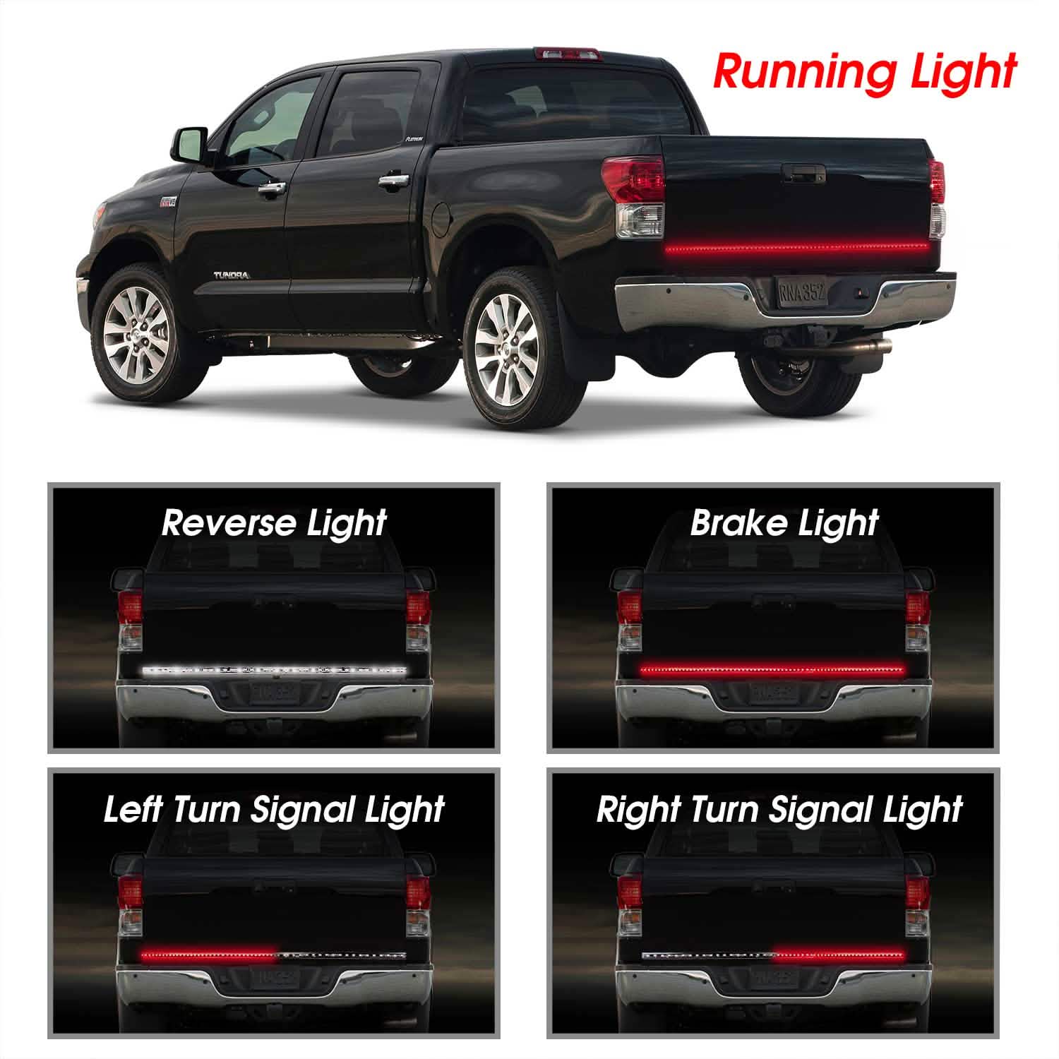 60" Truck Tailgate Brake/Reverse/Turn Signal LED Light Stip Automotive - DailySale