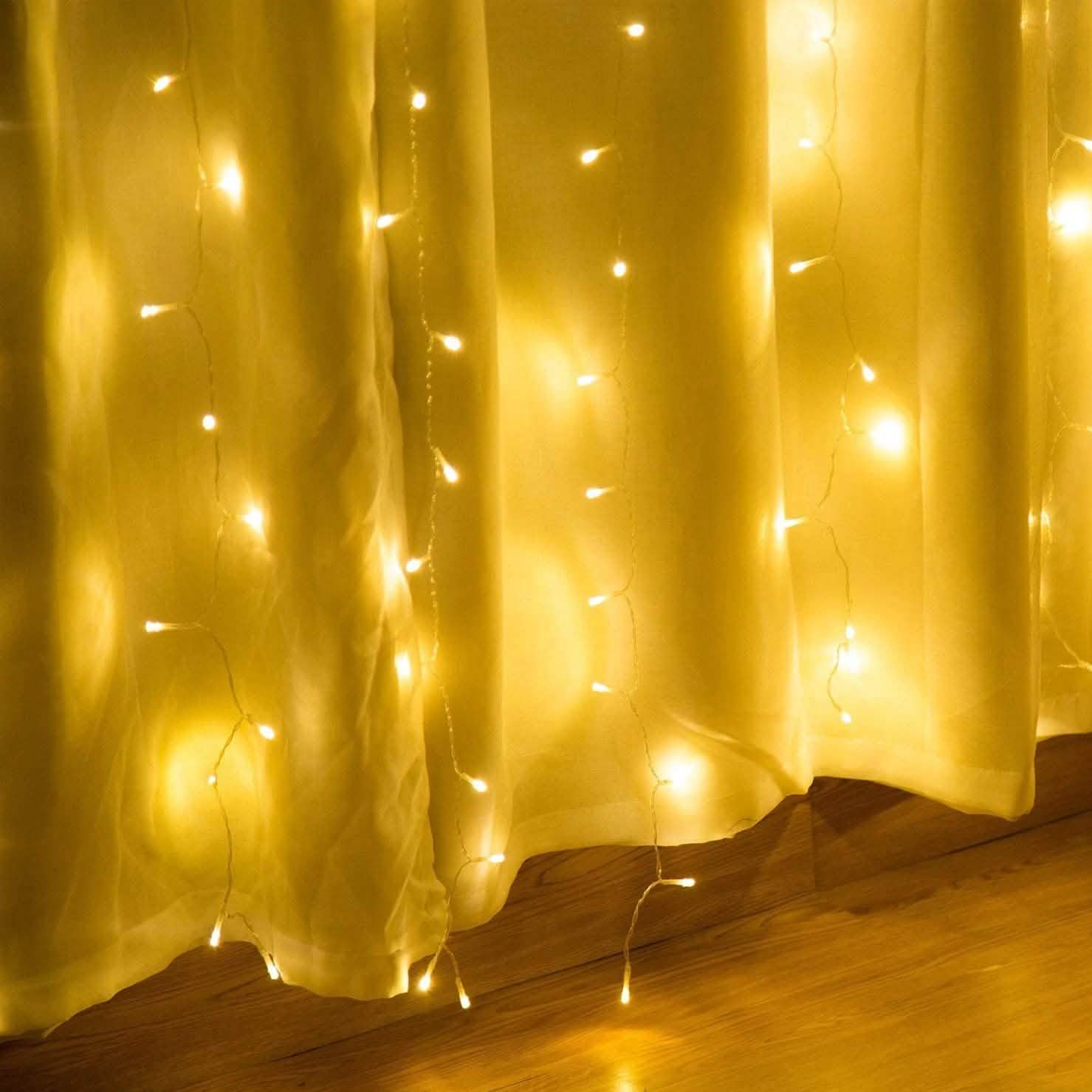 600 LED 9.8 x 19.6 FT. LED Curtain Lights with 8 Light Modes and Memory Function Lighting & Decor - DailySale
