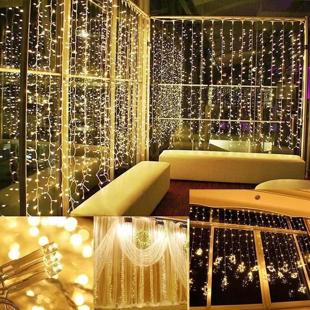 600 LED 9.8 x 19.6 FT. LED Curtain Lights with 8 Light Modes and Memory Function Lighting & Decor - DailySale