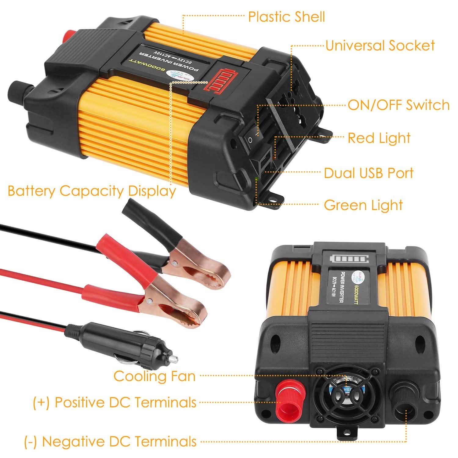 6000W Peak Power Inverter DC 1 Mobile Accessories - DailySale