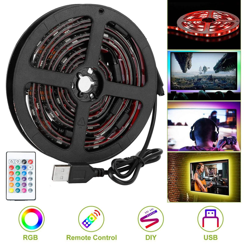 6.56ft TV LED Backlight RGB Strip Light USB Monitor Lighting Indoor Lighting - DailySale