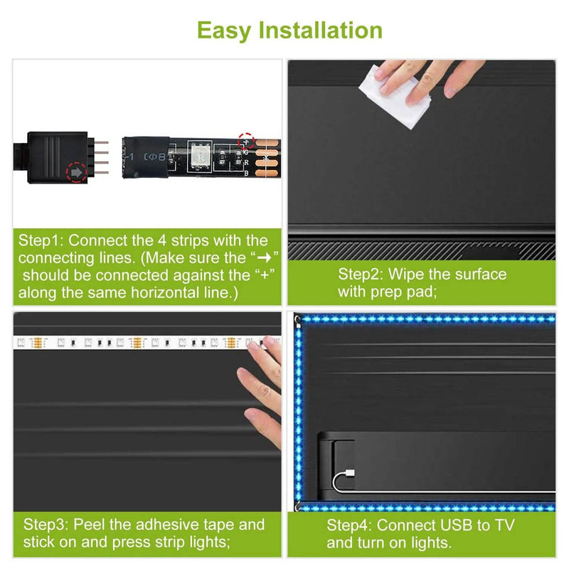 6.56ft TV LED Backlight RGB Strip Light USB Monitor Lighting Indoor Lighting - DailySale
