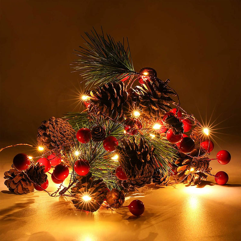 6.5Ft. 20 LED Christmas Garland with Lights Holiday Decor & Apparel - DailySale