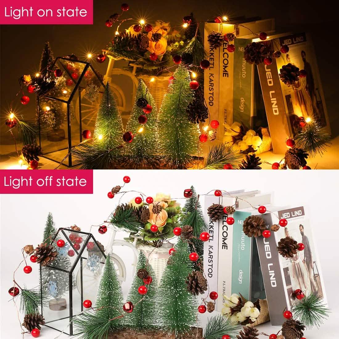 6.5Ft. 20 LED Christmas Garland with Lights Holiday Decor & Apparel - DailySale