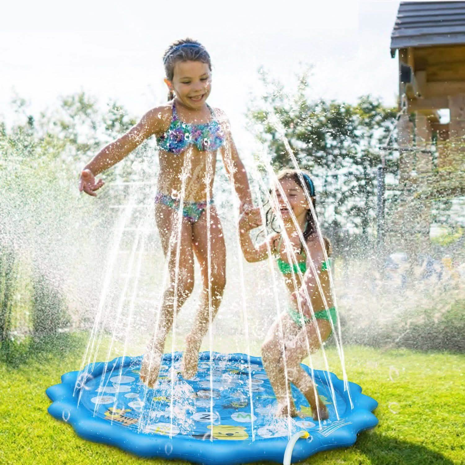 68" Inflatable Blow Up Pool Sprinkler Splash Pad For Kids Sports & Outdoors - DailySale