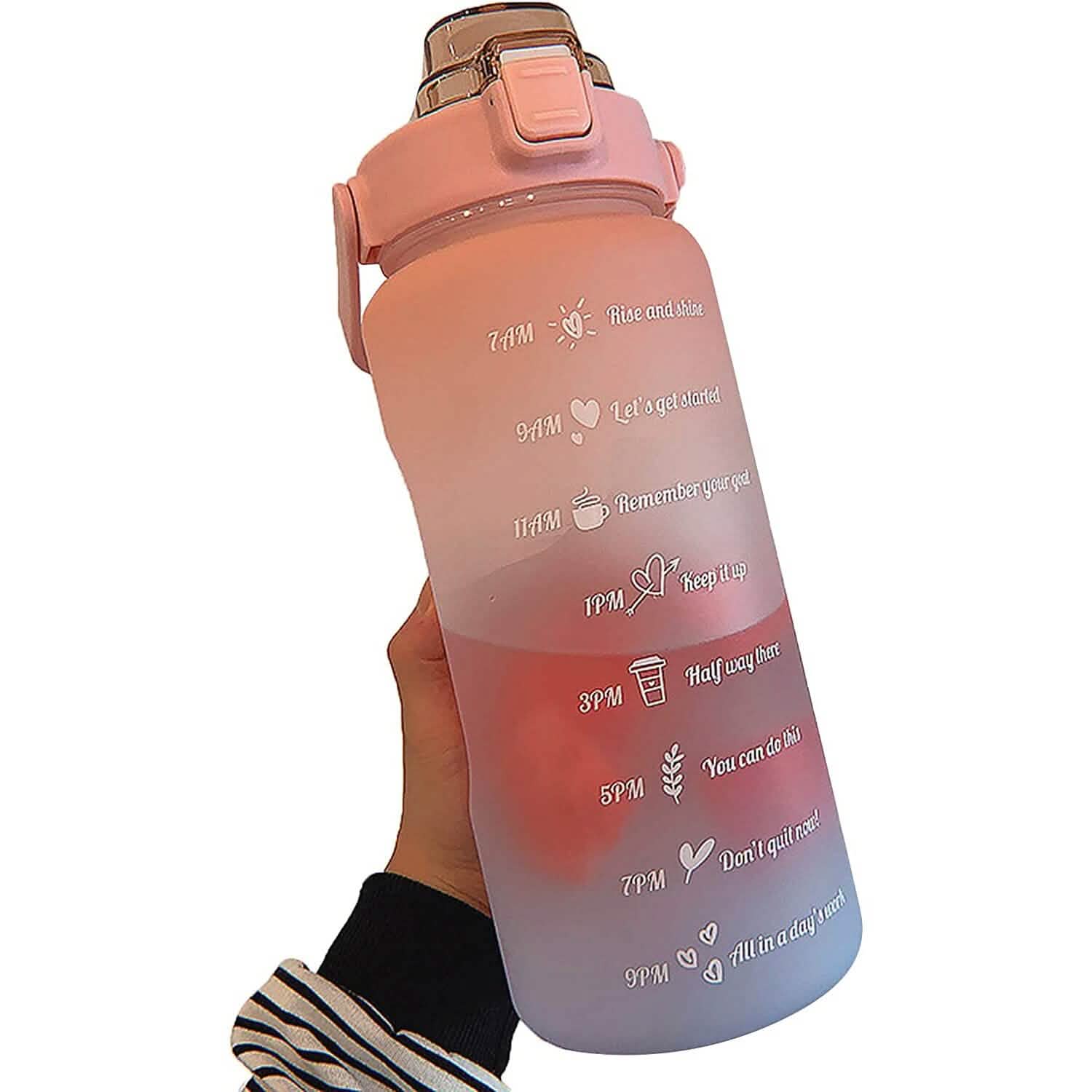 68 Oz Water Bottle with Time Marker Sports & Outdoors - DailySale