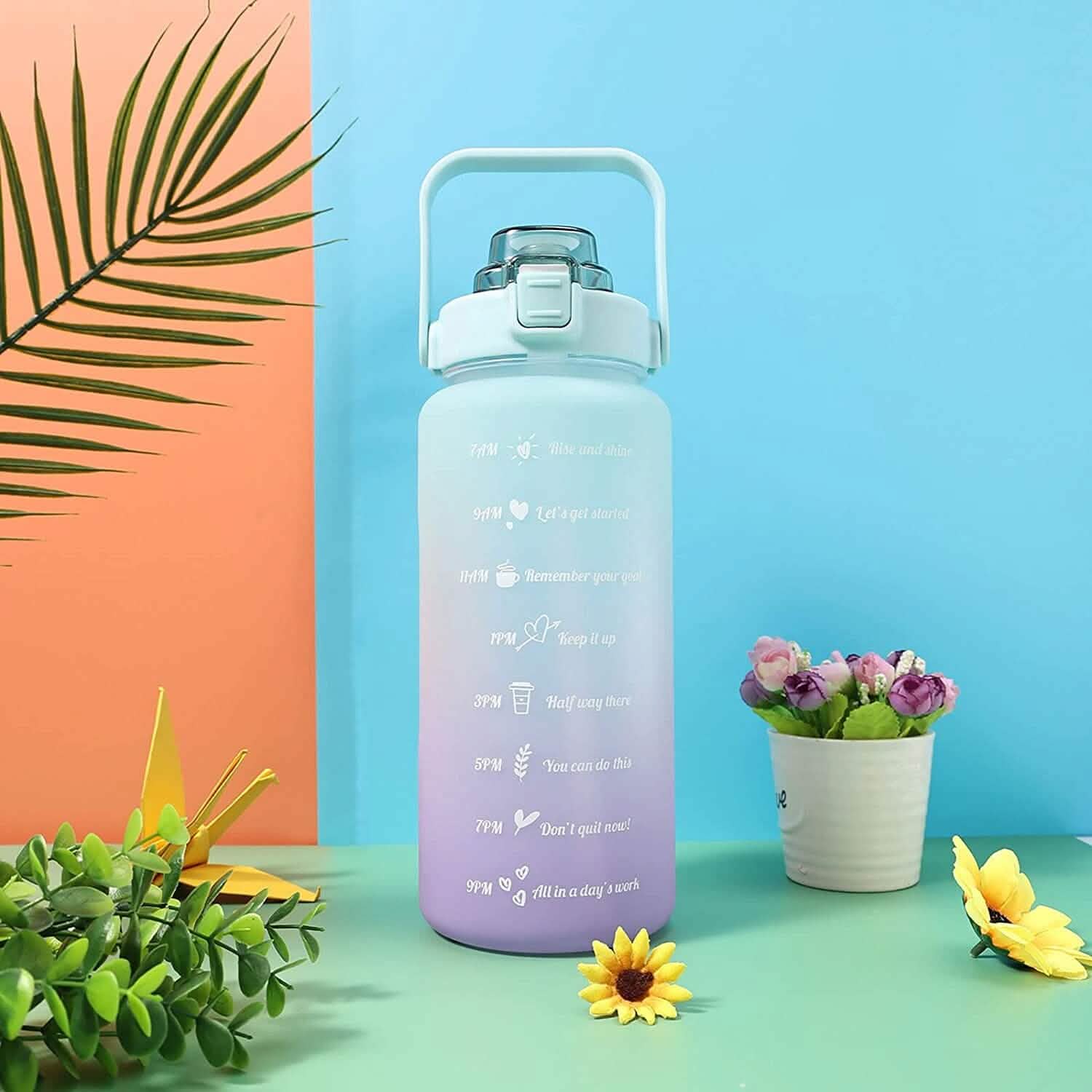 68 Oz Water Bottle with Time Marker Sports & Outdoors Green - DailySale