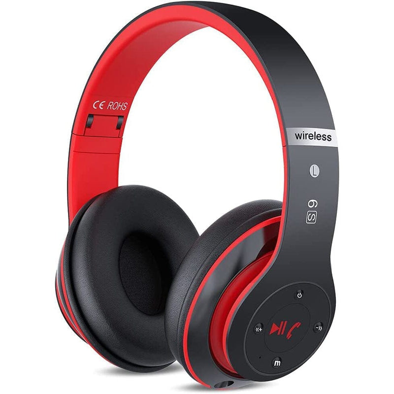 6S Wireless Bluetooth Headset Headphones Black/Red - DailySale