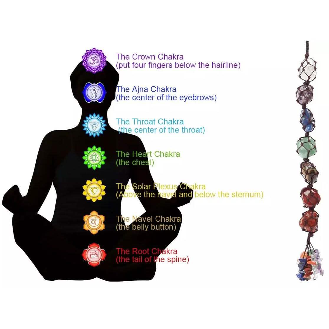 7 Chakra Gemstones Reiki Healing Crystals Tassel Wall Car Hanging Ornament Automotive - DailySale
