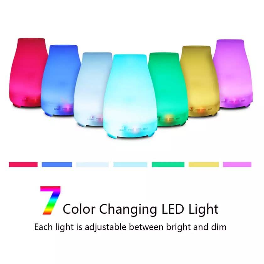 7 Color LED 200ML Ultrasonic Essential Oil Aroma Diffuser and Humidifier with Remote Wellness - DailySale