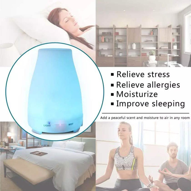 7 Color LED 200ML Ultrasonic Essential Oil Aroma Diffuser and Humidifier with Remote Wellness - DailySale