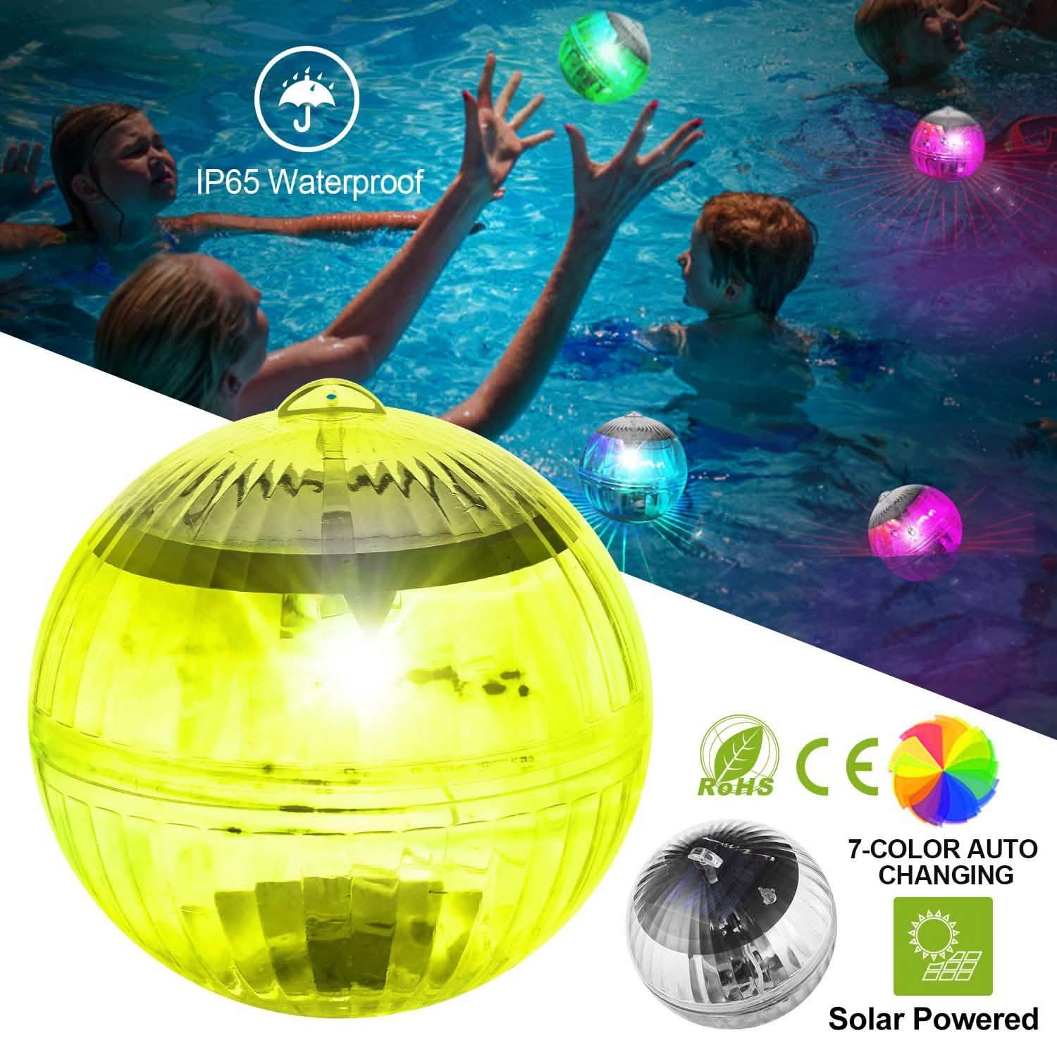 7 Color Solar LED Floating Lights Outdoor Lighting - DailySale