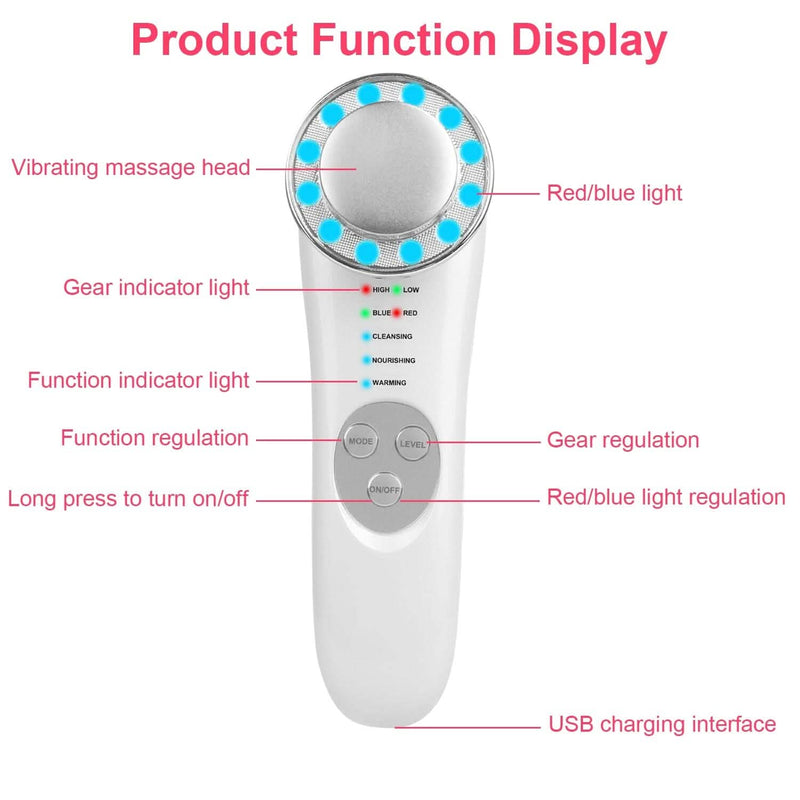 7-in-1 Facial Massager Ultrasonic High Frequency Face Lifting Machine Beauty & Personal Care - DailySale