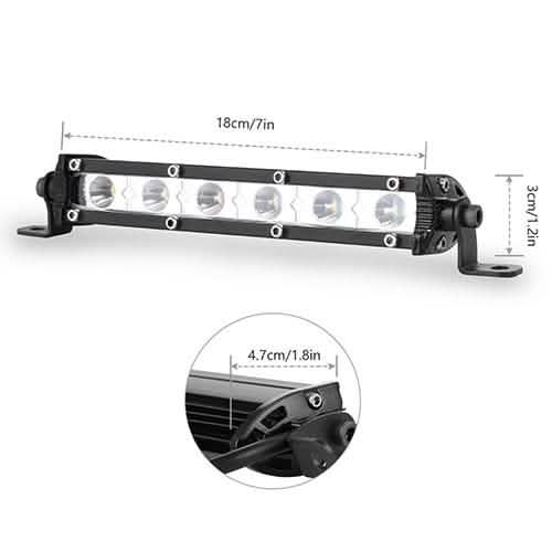 7" LED Light Bar Single Row Offroad Spot Lights Automotive - DailySale