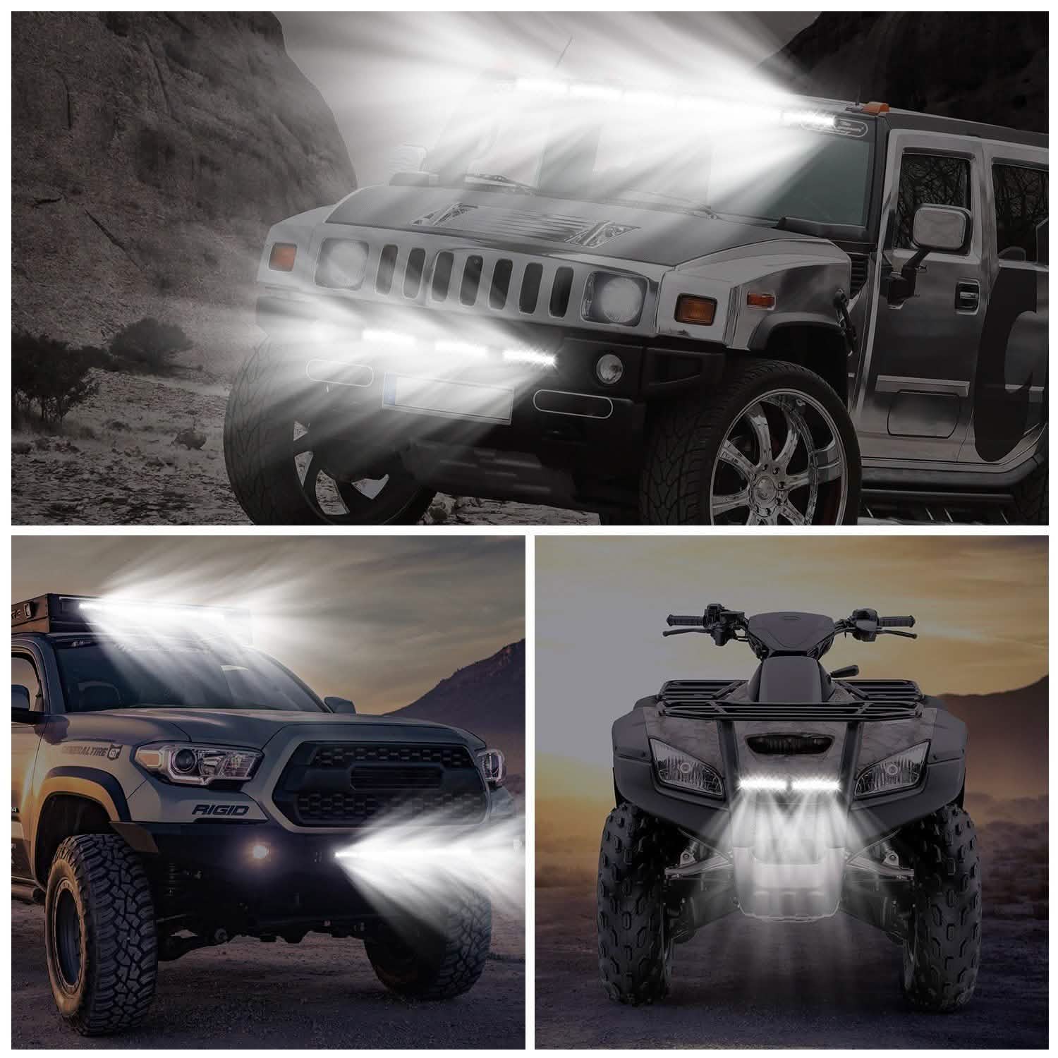 7" LED Light Bar Single Row Offroad Spot Lights Automotive - DailySale