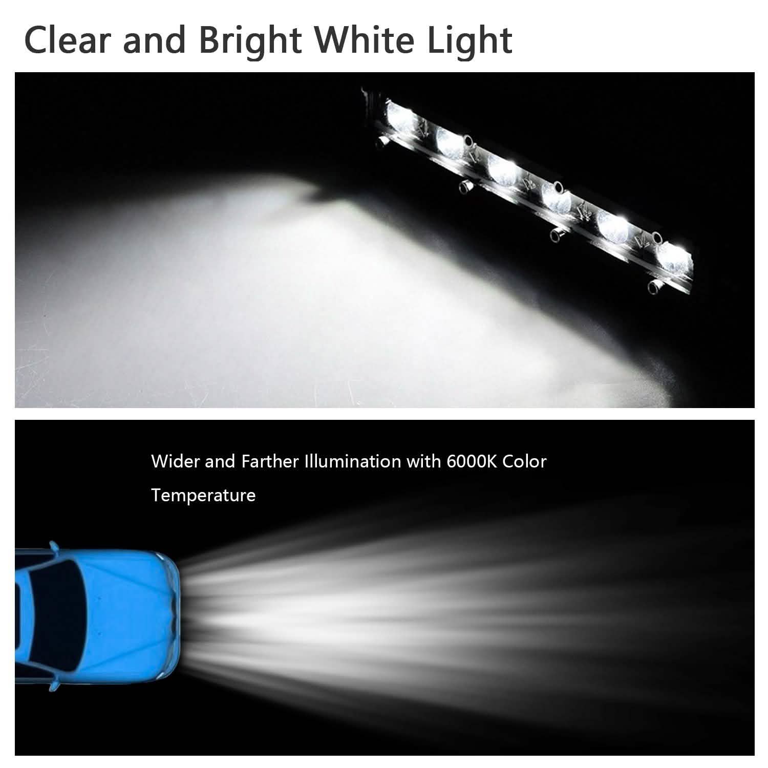 7" LED Light Bar Single Row Offroad Spot Lights Automotive - DailySale
