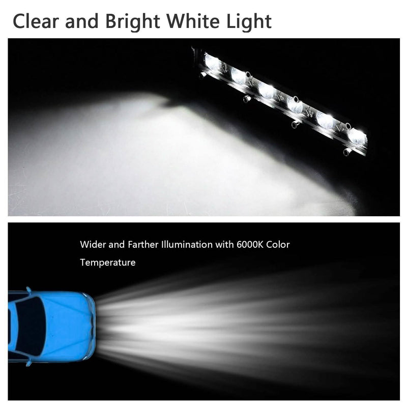 7" LED Light Bar Single Row Offroad Spot Lights Automotive - DailySale