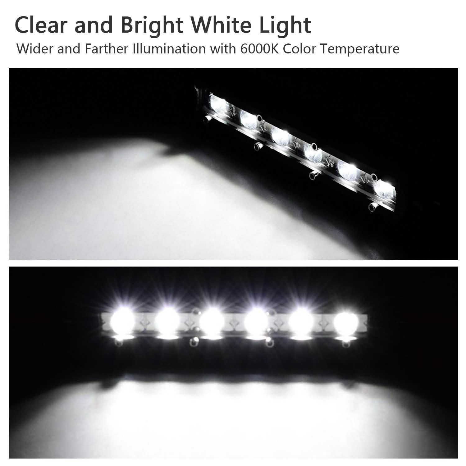 7" LED Light Bar Single Row Offroad Spot Lights Automotive - DailySale