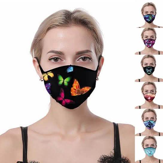 7Pack Butterfly Designed Fabric Masks