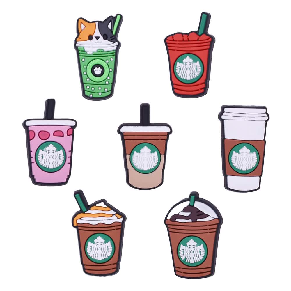 7-Piece: Frappucino Croc Shoe Charms Set Everything Else - DailySale