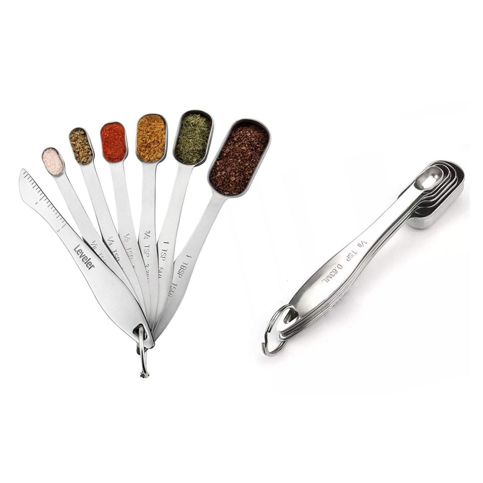 7-Piece: Heavy Duty Stainless Steel Metal Measuring Spoons Kitchen & Dining - DailySale